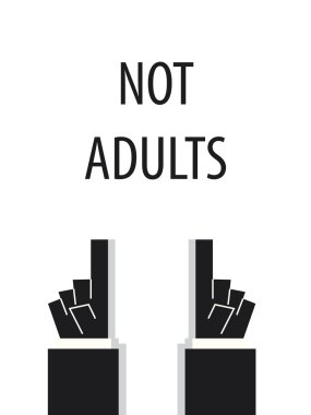 Değil yetişkin tipografi vektör