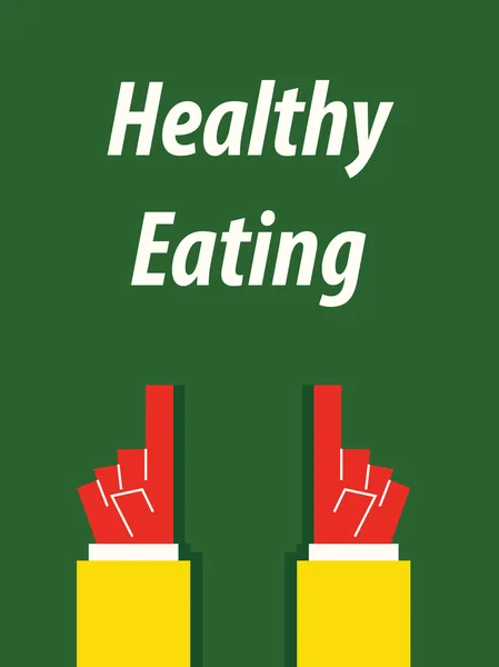 HEALTHY EATING typography vector illustration — Stock Vector
