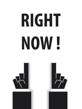 Şu anda tipografi vektör çizim