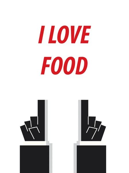 Εγώ αγάπη των τροφίμων τυπογραφία διανυσματικά εικονογράφηση — Διανυσματικό Αρχείο