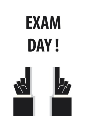 Sınav günü tipografi vektör çizim