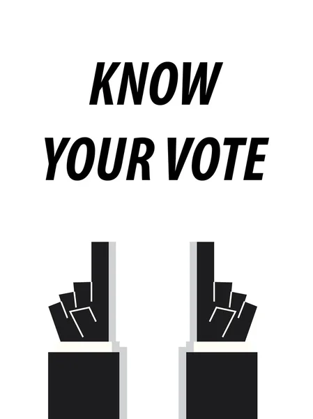 KNOW YOUR VOTE typography vector illustration — Stock Vector