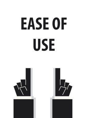  EASE OF USE typography vector illustration clipart