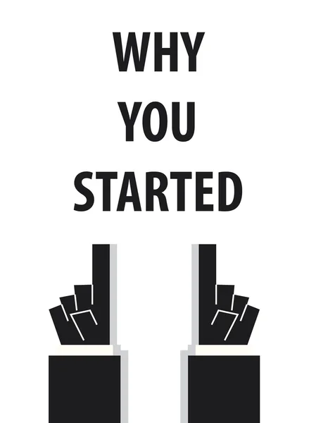 WHY YOU STARTED typography vector illustration — Stock Vector