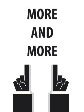 Daha fazla ve daha fazla tipografi vektör çizim