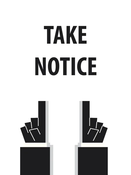 TAKE NOTICE typography vector illustration — Stock Vector