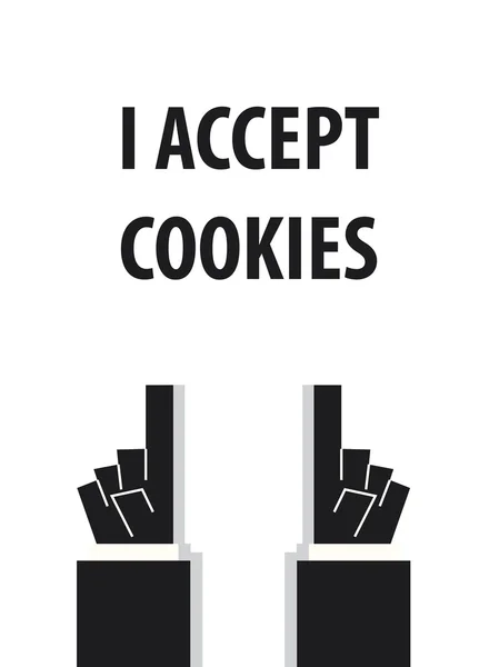 Εγώ αποδοχή Cookies τυπογραφία διανυσματικά εικονογράφηση — Διανυσματικό Αρχείο