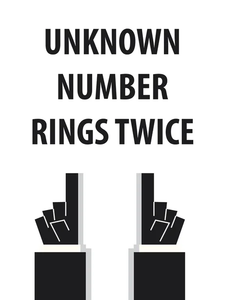 Nieznany numer Rings Twice typografia wektor ilustracja — Wektor stockowy