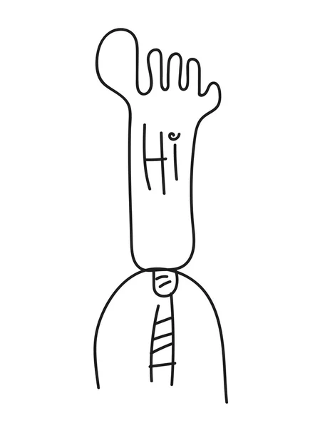 Hallo Fuß Hand gezeichnet — Stockvektor