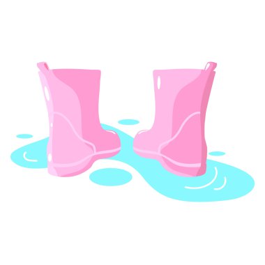 Pembe su birikintisi vektör çizim