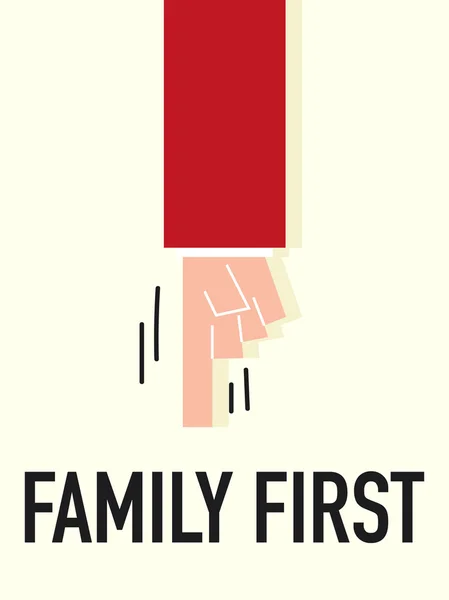 Mot FAMILLE PREMIER vecteur illustration — Image vectorielle