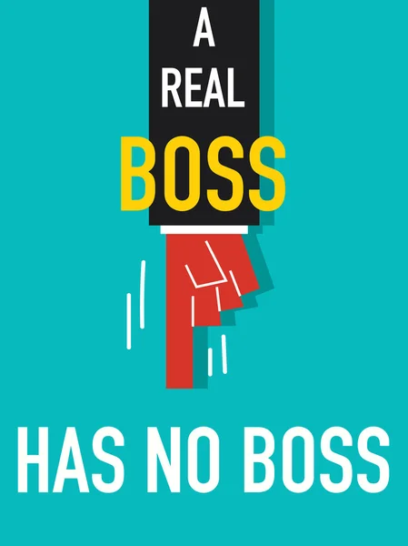 Ordet A Real Boss har nr Boss vektor illustration — Stock vektor