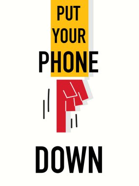 Kelime koymak Your telefon aşağı vektör çizim