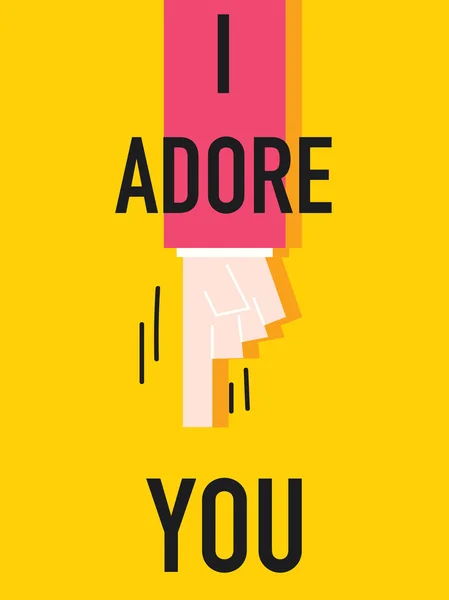 Word I ADORE YOU vector illustration — Stock Vector