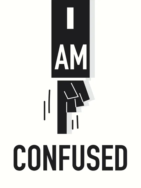 Palabra I AM CONFUSADO vector ilustración — Archivo Imágenes Vectoriales