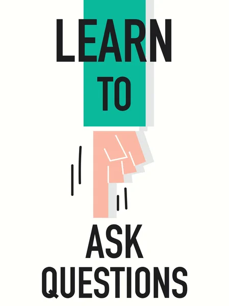 Word LEARN TO ASK QUESTIONS vector illustration — Stock Vector