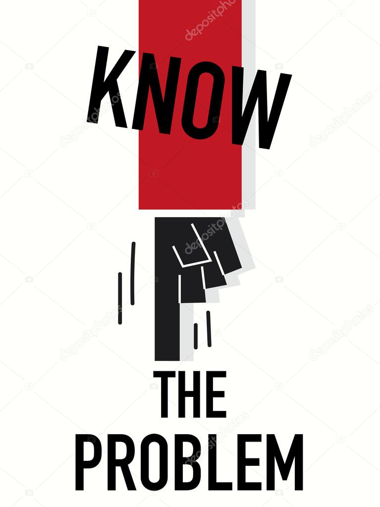 Word KNOW THE PROBLEM vector illustration