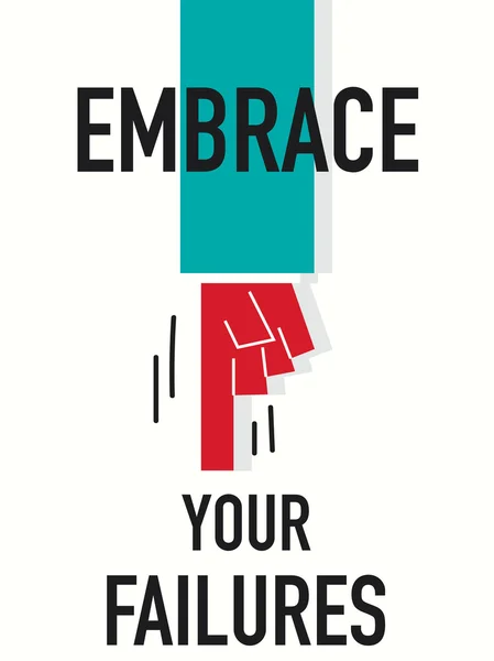 Word EMBRACE YOUR FAILURES — Stock Vector