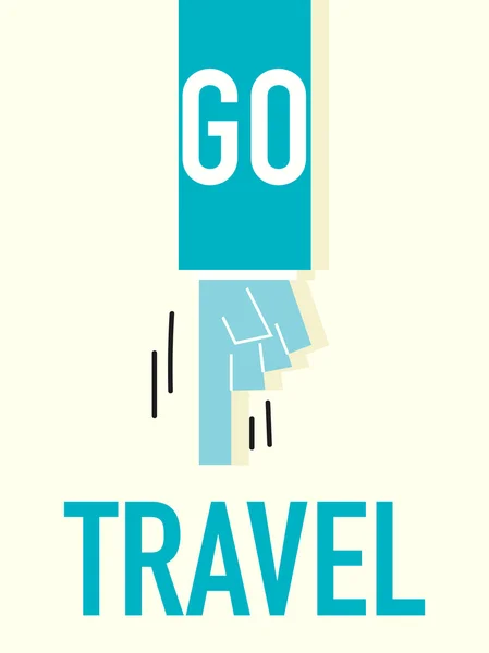 Parola GO TRAVEL — Vettoriale Stock