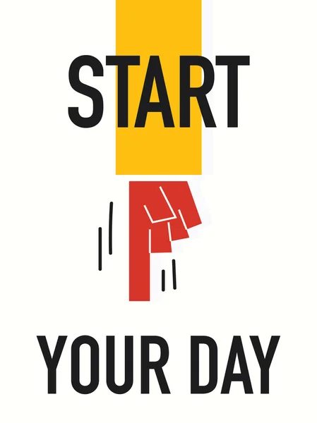 Ordet Start dagen — Stock vektor