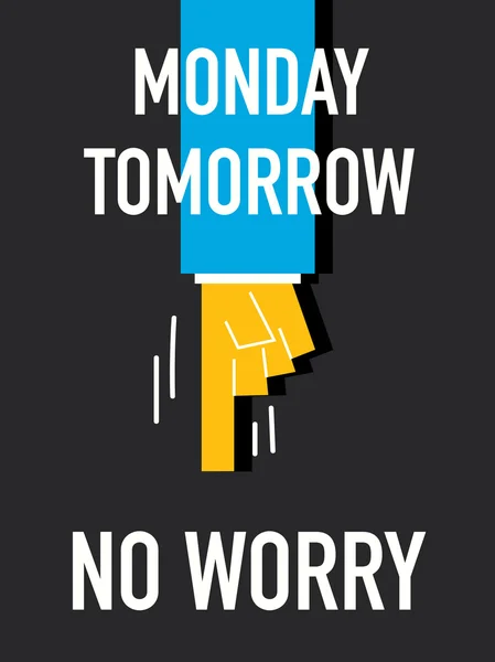 Λέξη αύριο Δευτέρα — Διανυσματικό Αρχείο