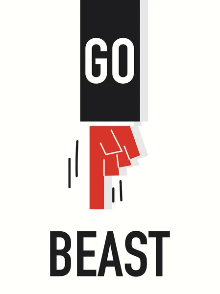 Palavra GO BEAST — Vetor de Stock