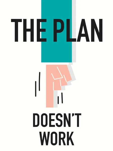 Word THE PLAN DOES NOT WORK — Stock Vector