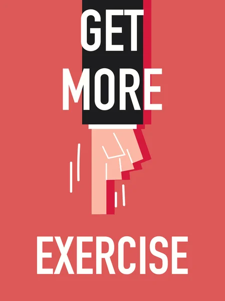 Word GET MORE EXERCISE — Stock Vector