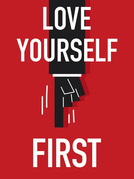 Kelime Love kendinizi ilk — Stok Vektör