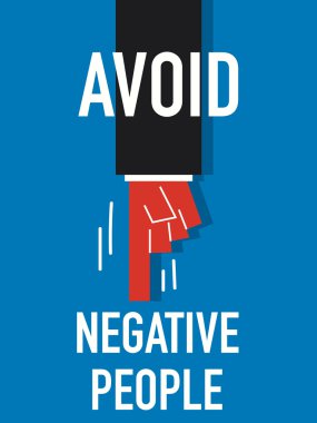Words AVOID NEGATIVE PEOPLE clipart