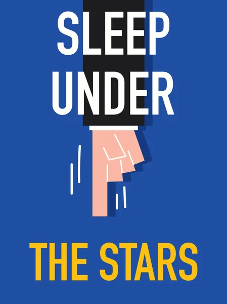 Words SLEEP UNDER THE STARS — Stock Vector