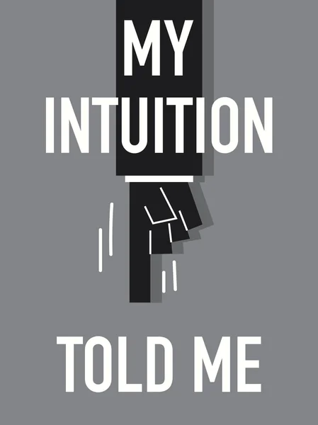 Words MY INTUITION TOLD ME — Stock Vector