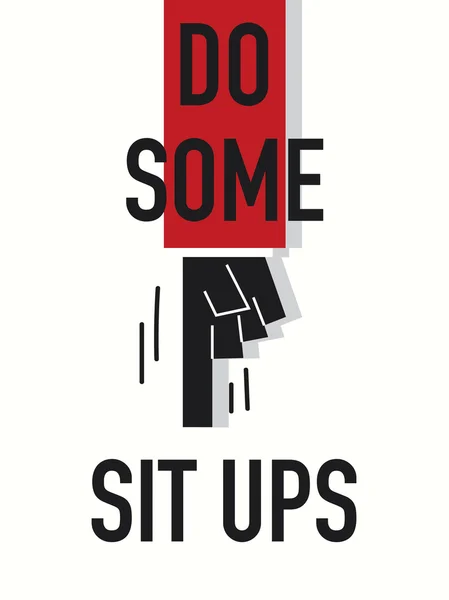 Kelimeleri yapmak bazı Sit up — Stok Vektör