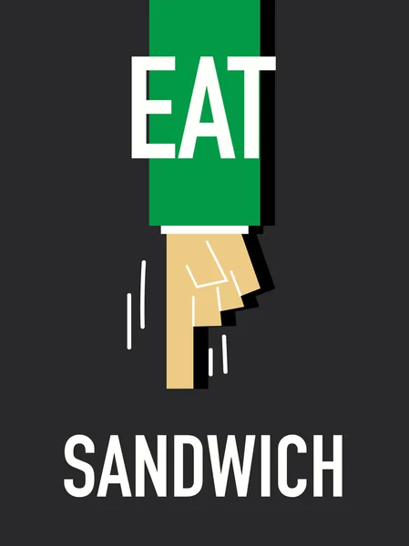 Worte essen Sandwich — Stockvektor