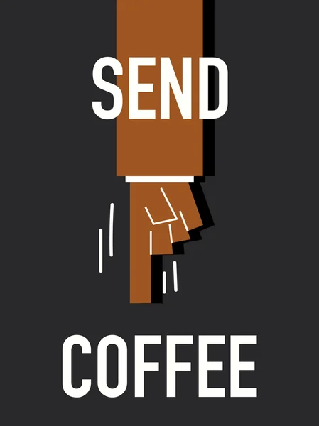 Worte senden Kaffee — Stockvektor