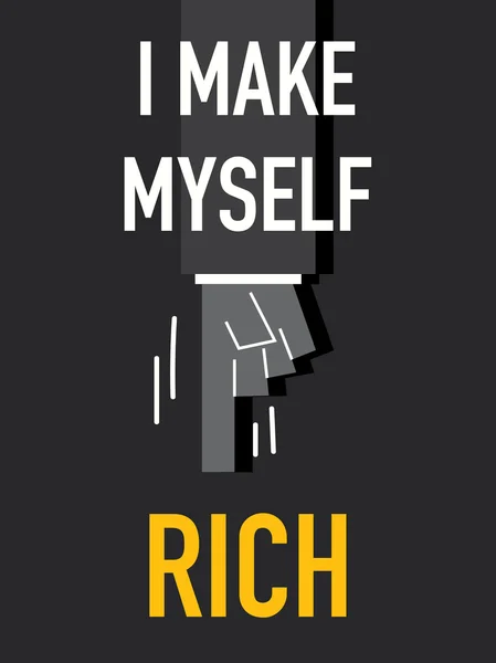 Words I MAKE MYself RICH — стоковый вектор