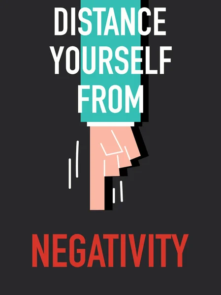 Woorden afstand jezelf van negativiteit — Stockvector