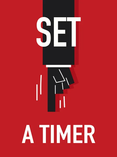 Palabras SET A TIMER — Vector de stock