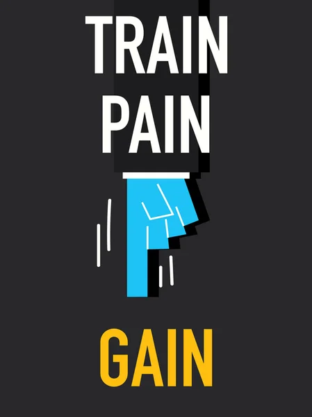 Words TRAIN PAIN GAIN — Stock Vector