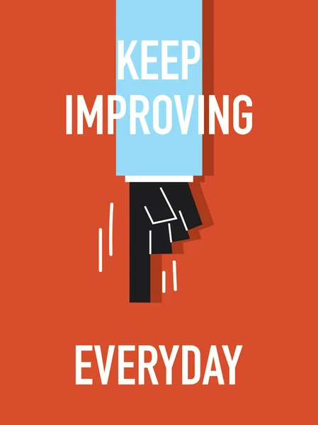 Words KEEP IMPROVING EVERYDAY — Stock Vector