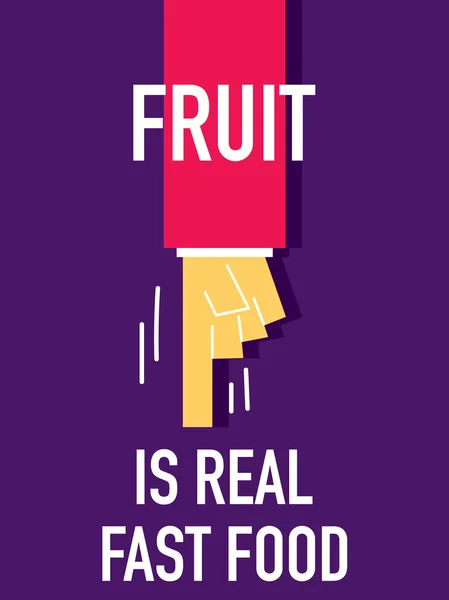 Ord frukt är riktig snabbmat — Stock vektor