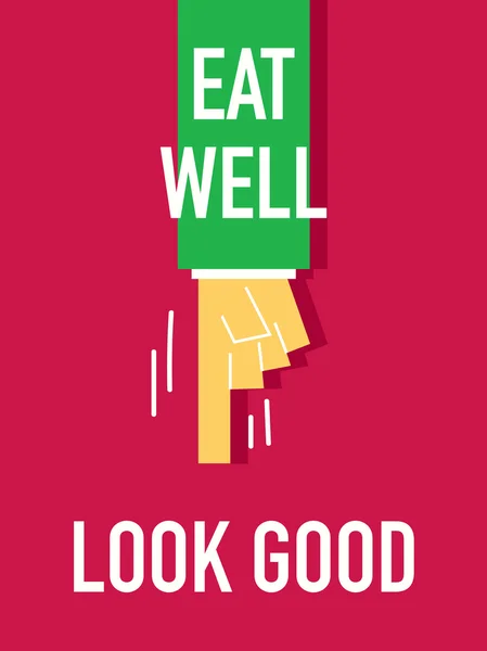 Les mots Manger bien sembler bien — Image vectorielle