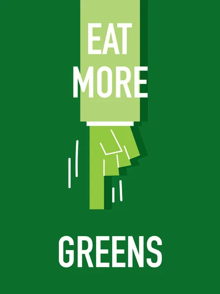 Mots Manger plus de verts — Image vectorielle