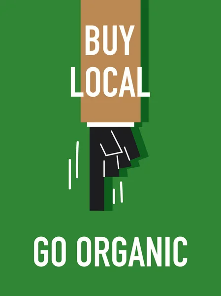 Parole ACQUISTA LOCALE GO ORGANICO — Vettoriale Stock