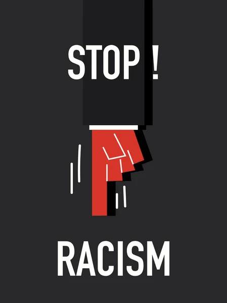 Parole STOP RACISM — Vettoriale Stock