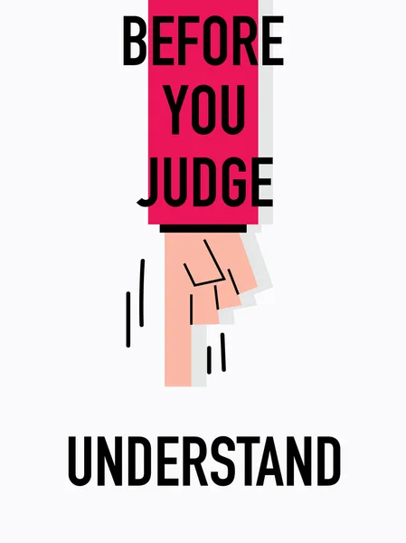 Words BEFORE YOU JUDGE — Stock Vector