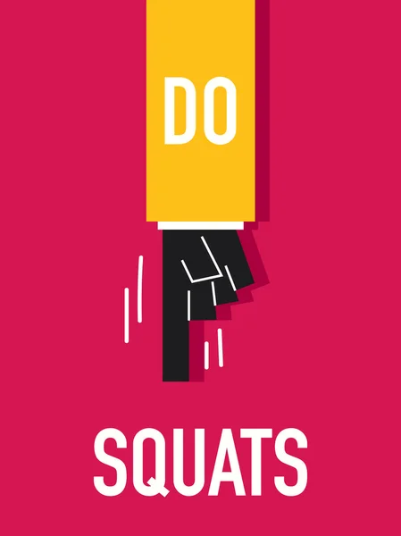 Les mots FAIRE SQUATS — Image vectorielle