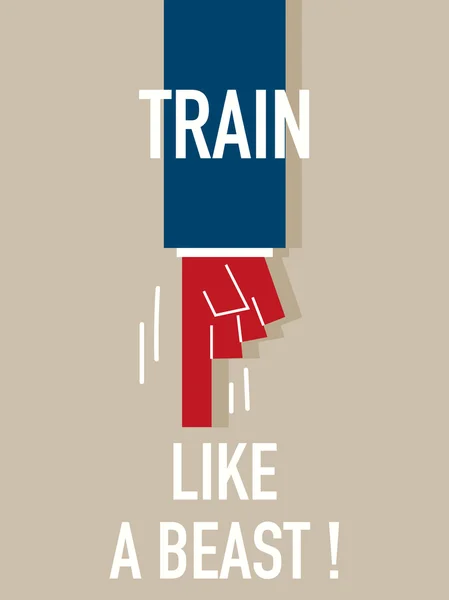 Les mots TRAIN COMME UNE bête — Image vectorielle