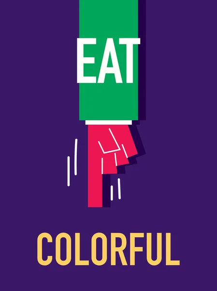 Palabras COMER COLORES — Vector de stock