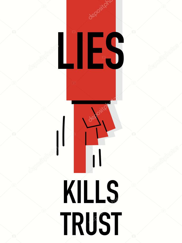 Words LIES KILLS TRUST
